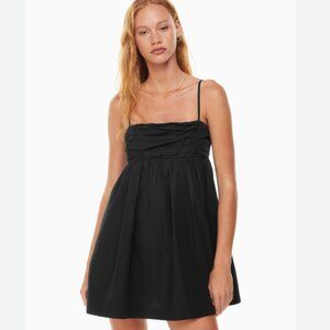 Aritzia Sunday Best Mauve Poplin Babydoll Mini Dress Black Size XXS
